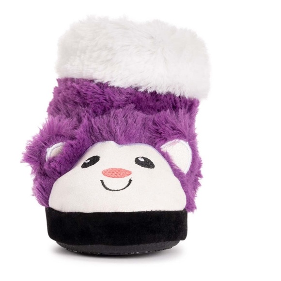 Muk Luks Purple Monkey Slipper Boots Girls Size Large 13-2 or 6-9 Years - Picture 2 of 6